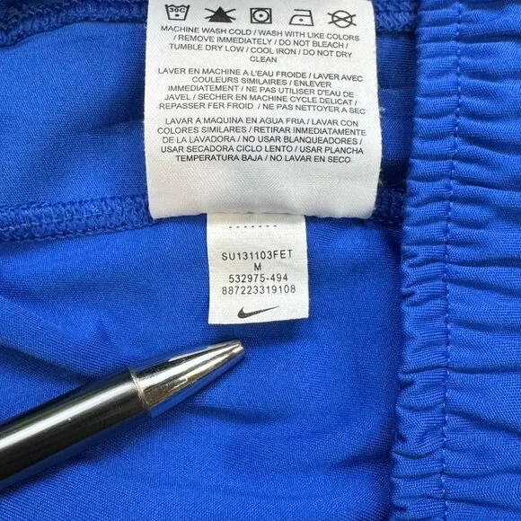 Nike Dri Fit Mens Blue Basketball Shorts Elastic Waist Inner Drawstring Size M - Picture 8 of 13